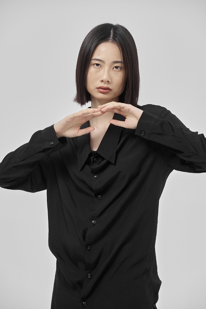 yama.co) Yohji Yamamoto 山本里美山本耀司LIMI feu - 變形領襯衫長袖