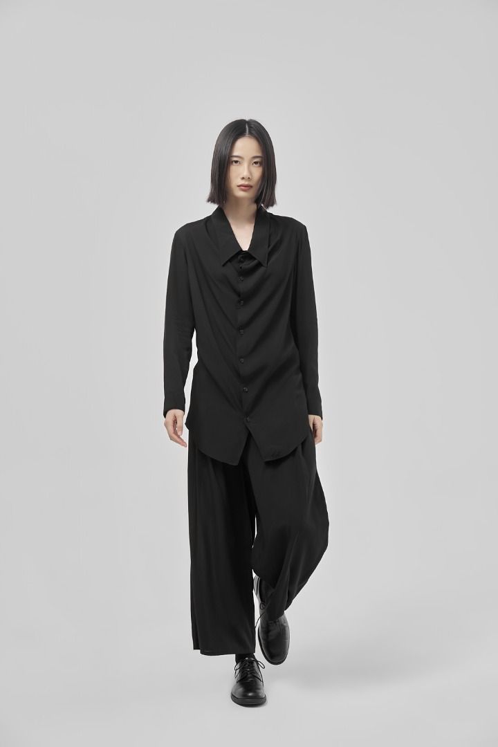LIMI feu（リミフゥ）長袖カットソー山本耀司系 yama.co) Yohji Yamamoto 山本里美山本耀司LIMI feu - 變形領襯衫長袖