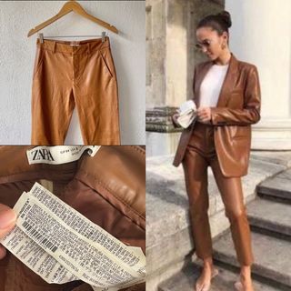 Zara Leather Pants in Brown ❗️FIXED PRICE ❗️