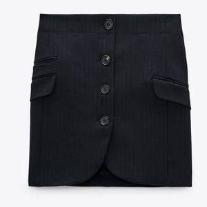 Zara Pinstripe Button Down Skirt