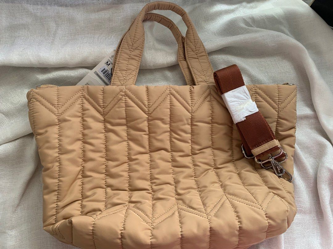 Zara quilted nylon tote bag