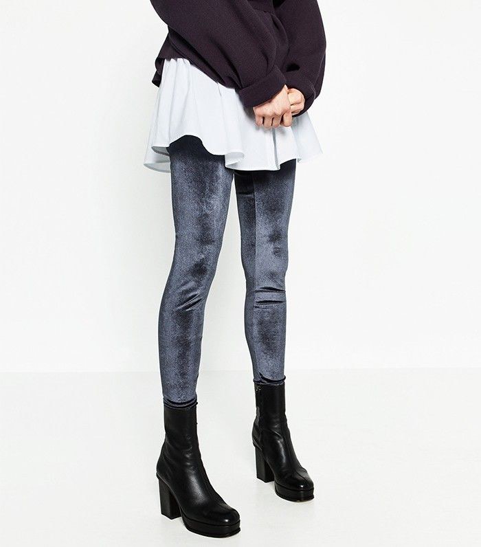 Zara Velvet Legging Leggings Carousell