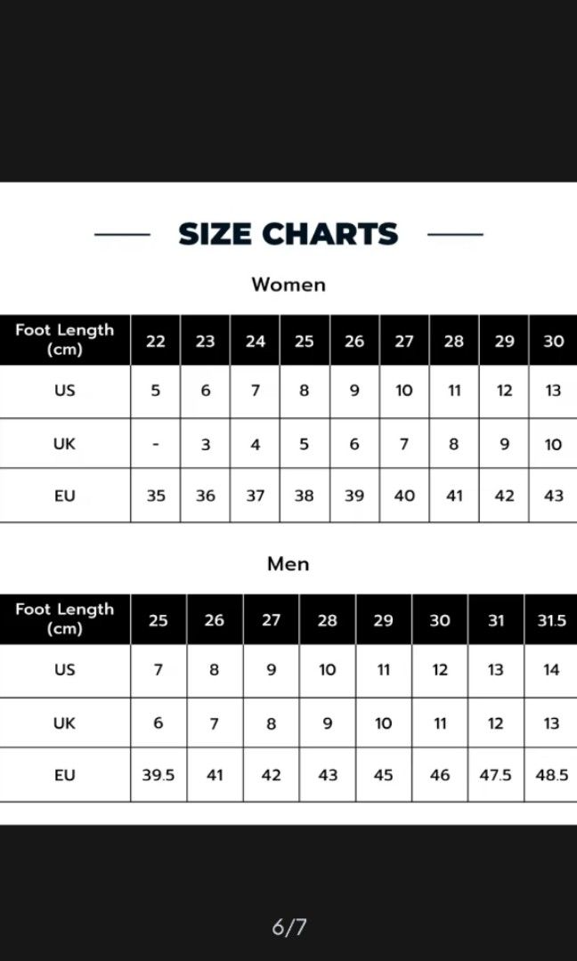 Skechers shoe size chart deals