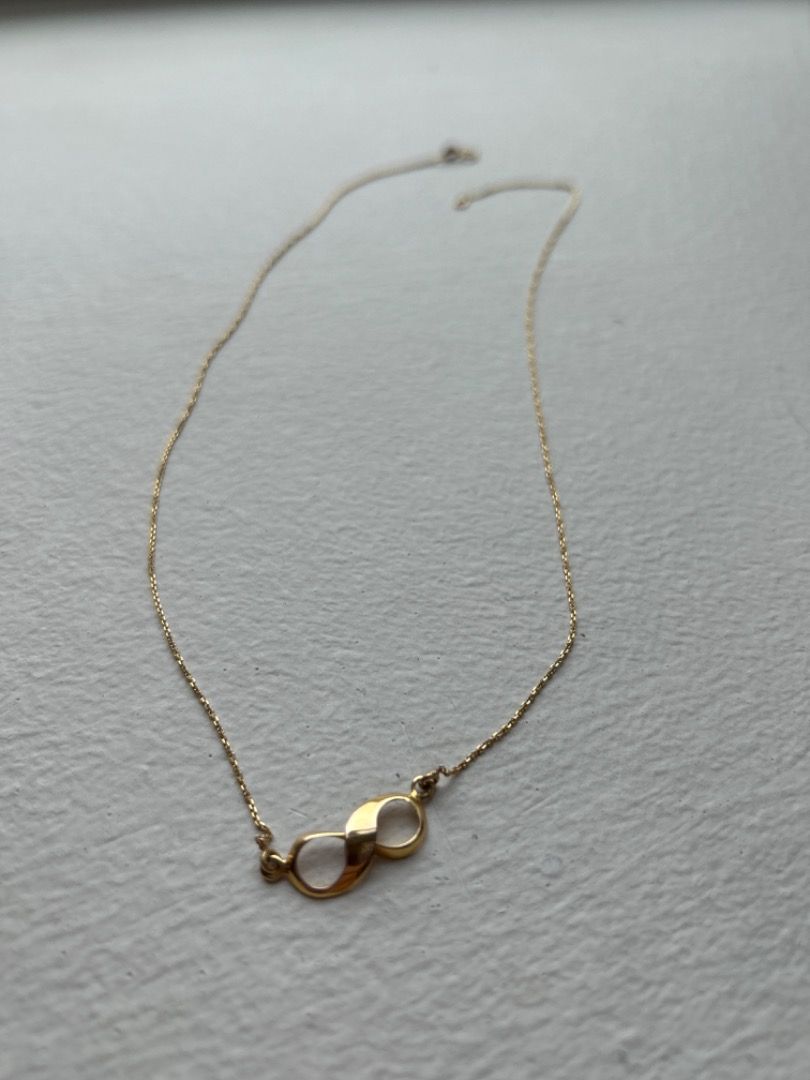 18k yellow gold infinity necklace Women s Fashion Jewelry