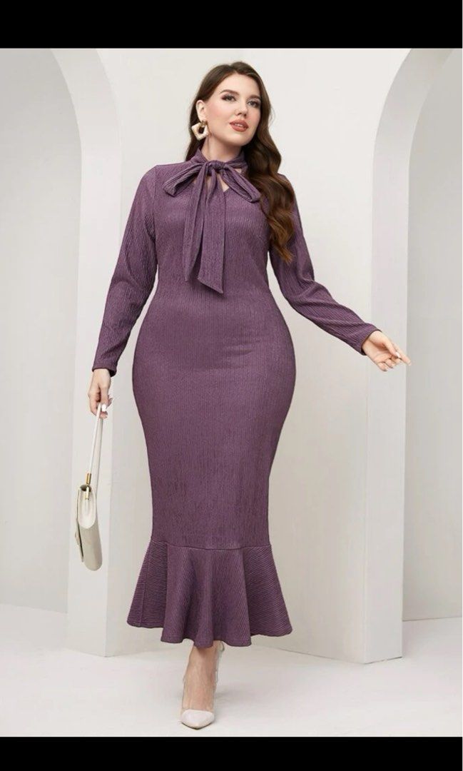 Purple bodycon clearance dress plus size