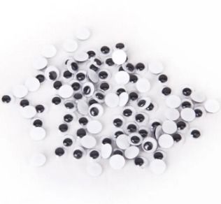50Pcs Round Moving Movable Wiggly Wiggle Craft Eyes Glue On DIY Sticker 10mm