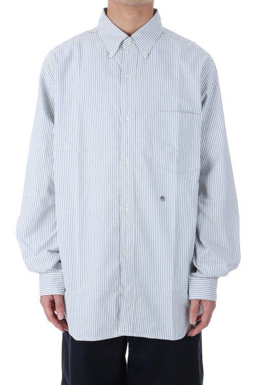 代訂余文樂著用size L Nanamica Button Down Stripe Wind Shirt Navy