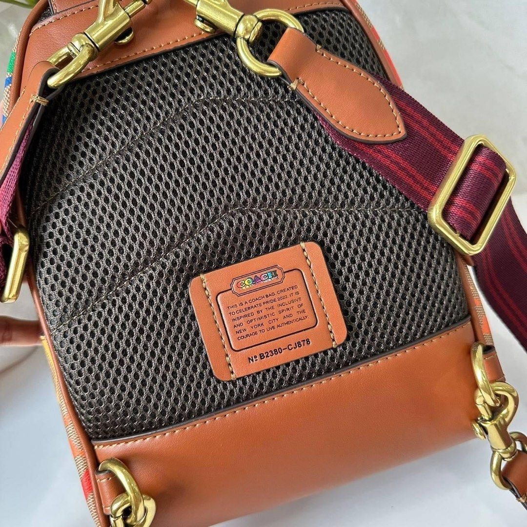coach charter backpack 18 in colorblock Rainbow Signature Canvas – Club de Mode Charter Backpack 18 with Patches