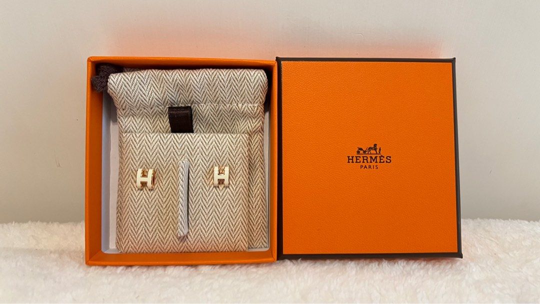 全新罕有Hermes Mini Pop H Earrings, 名牌, 飾物及配件- Carousell