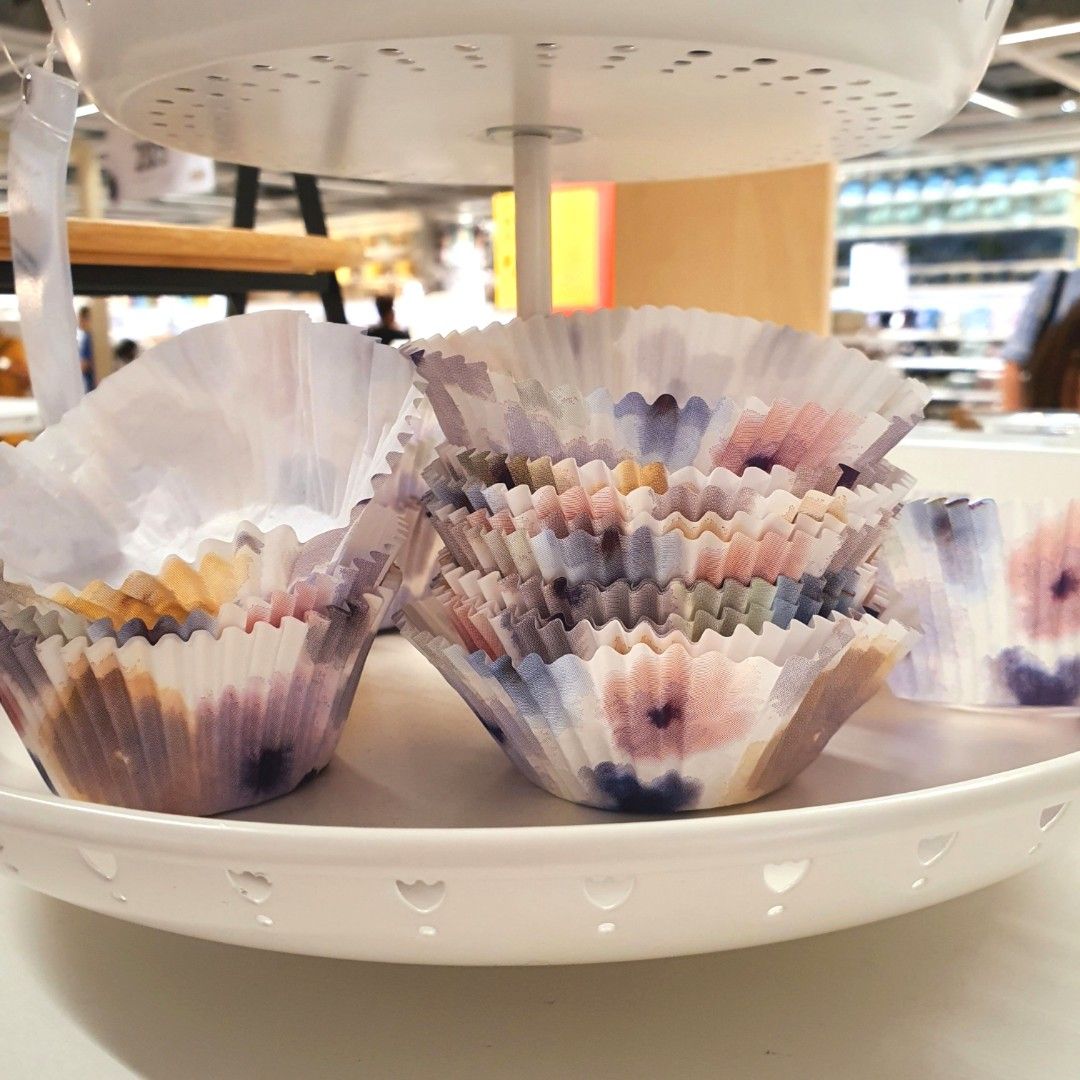 VINTERFINT Baking cup, paper, floral pattern beige - IKEA