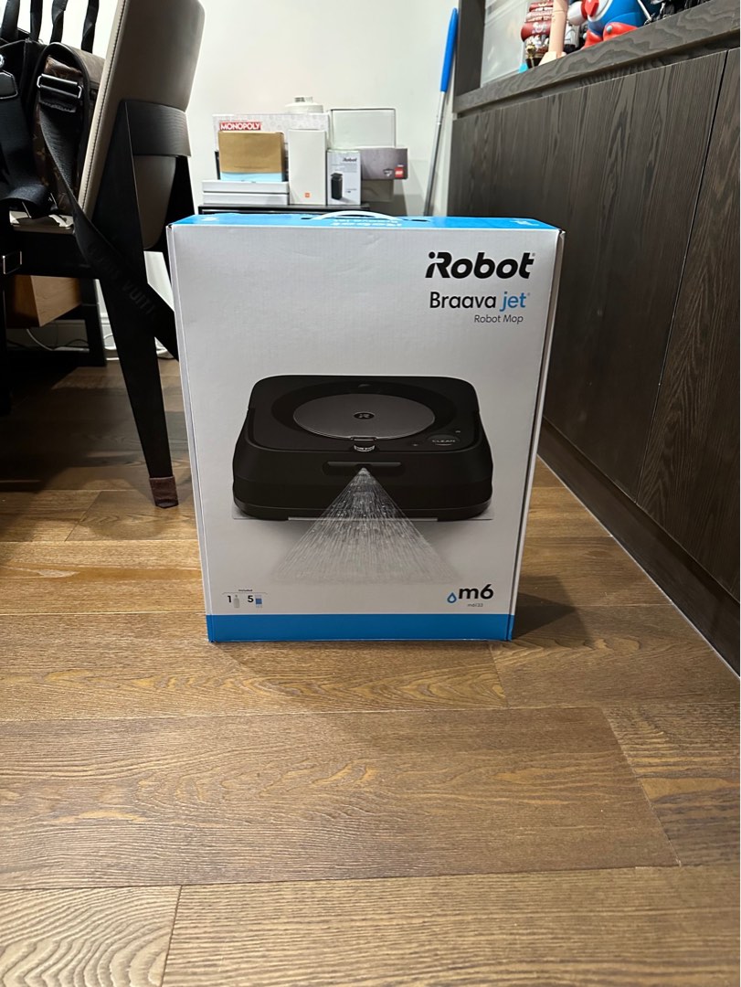 僅開封試用過一次iRobot braava jet m6流金黑乾濕兩用拖地機器人保固內