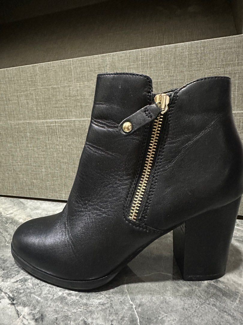 Aldo Black Leather Boots EUR 37 US 6.5 Women s Fashion Footwear