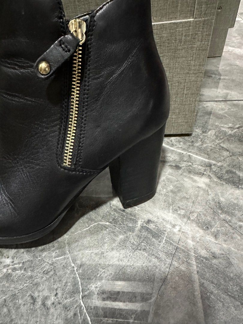 Aldo Black Leather Boots EUR 37 US 6.5 Women s Fashion Footwear
