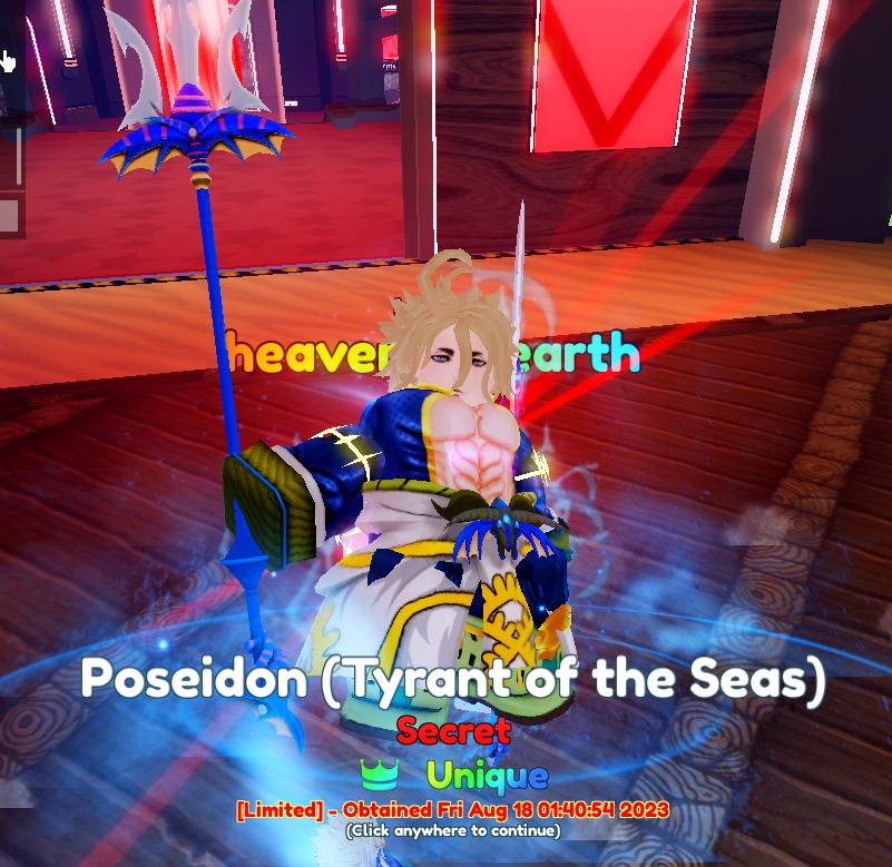 ⭐Shiny Poseidon(Tyrant of the Seas)EVO, Anime Adventures AA, Unverified  Account