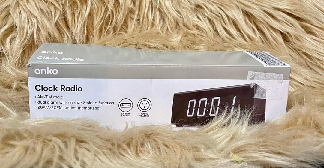 Anko Clock Radio Black, Furniture & Home Living, Home Decor, Clocks