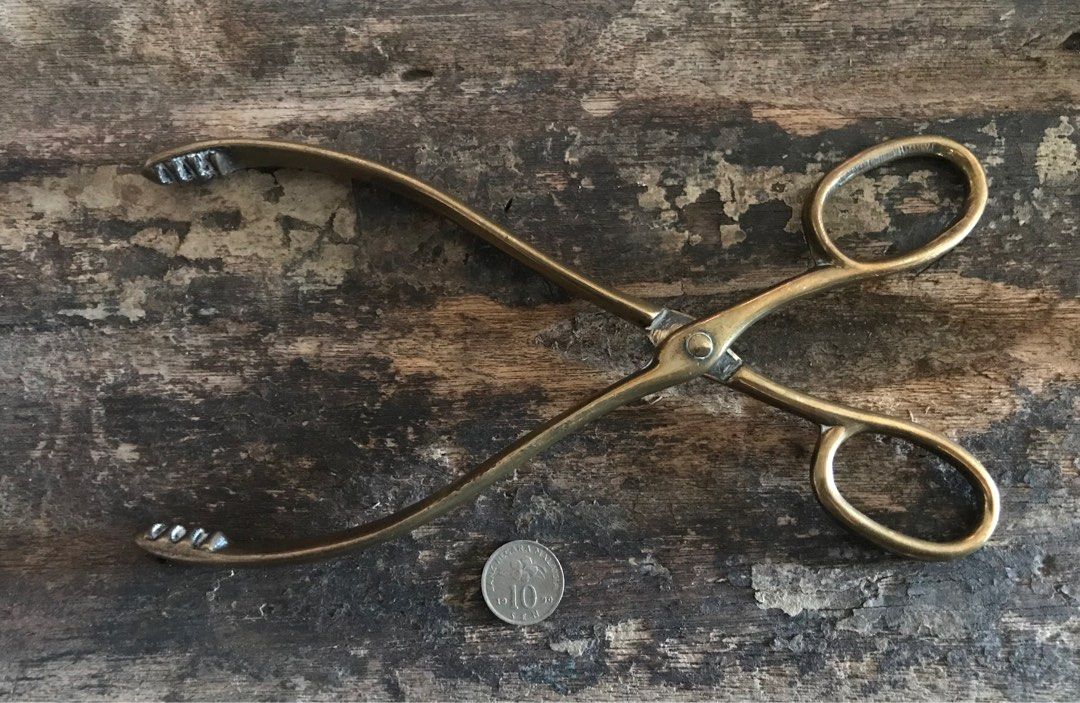 Antique Vintage Victorian/ Edwardian British Coal/Fireside Tongs