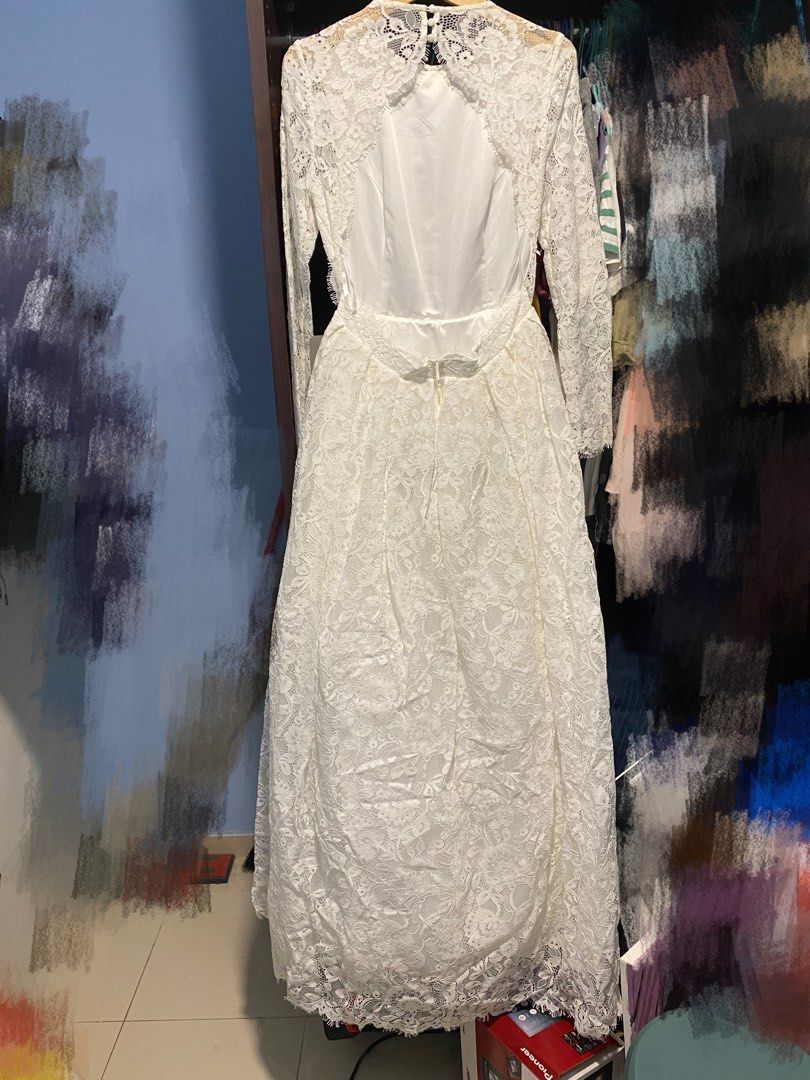 Asos edition lace long sleeve hot sale crop top maxi wedding dress