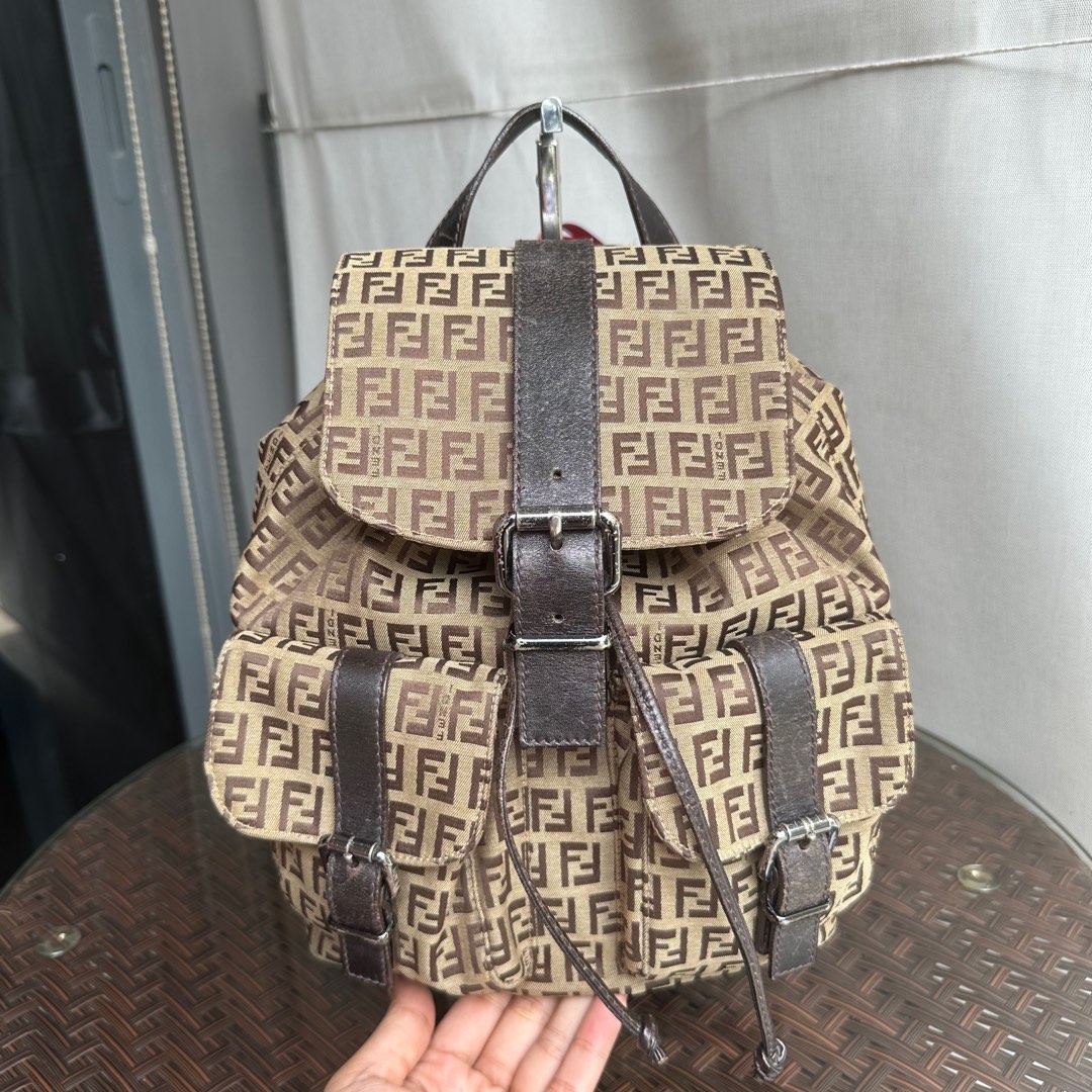 Authentic Fendi Zucca Monogram Backpack Luxury Bags Wallets on