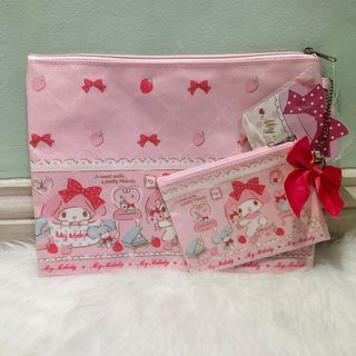 [Authentic] Sanrio My Melody 2 Zip Flat Pouch / Coin Purse from Japan
