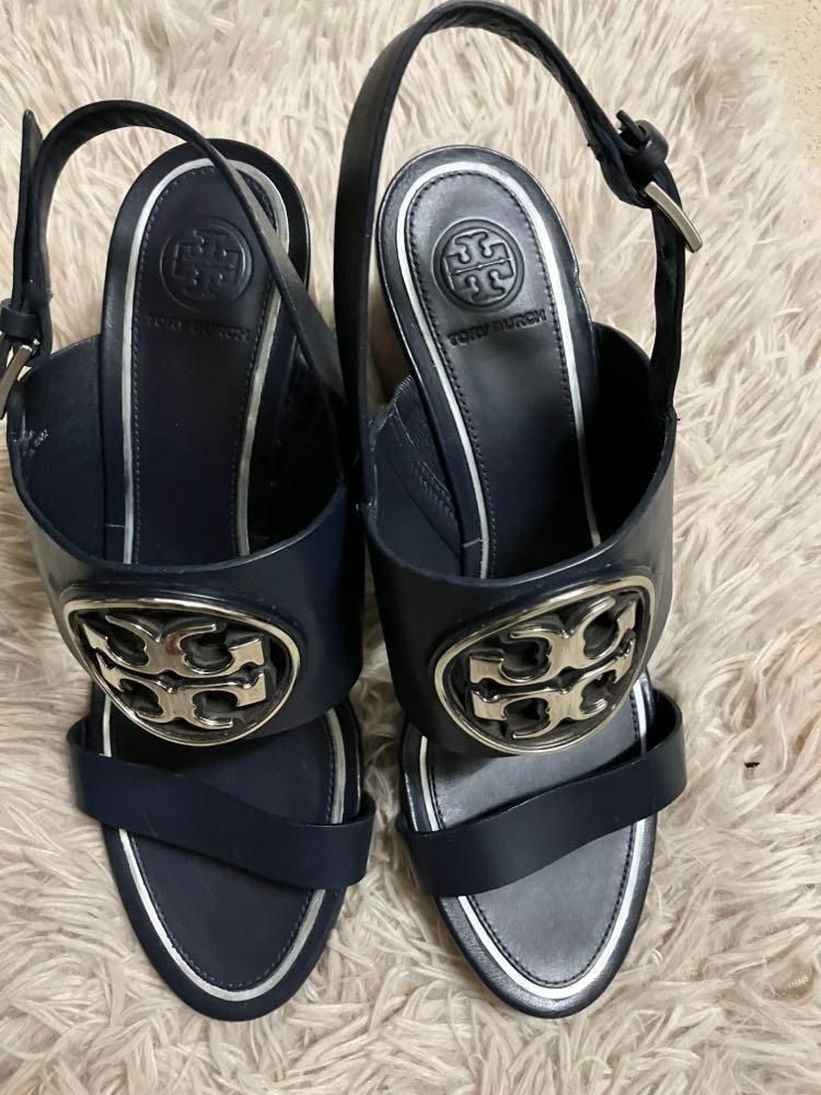 Miller metal deals logo wedge sandal