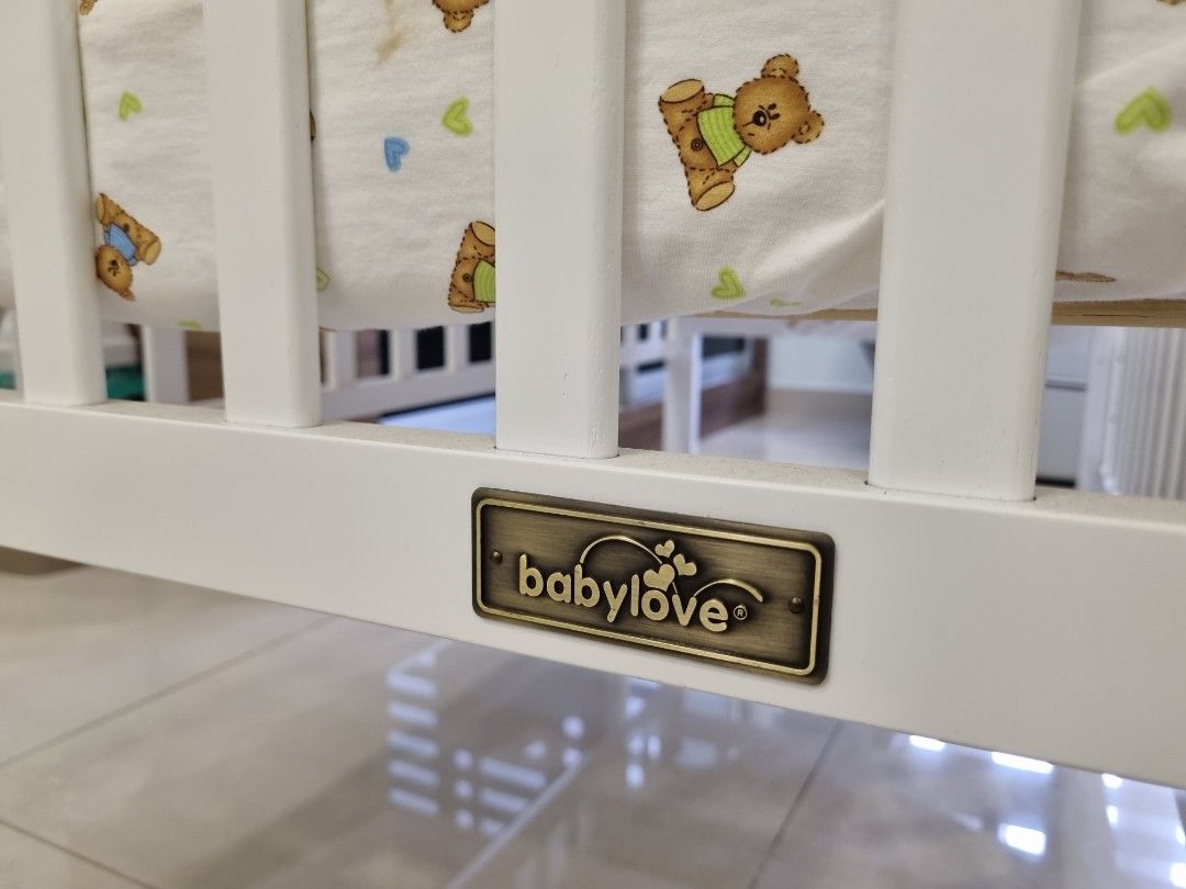 Babylove Baby Cot Set (White), Babies & Kids, Baby Nursery & Kids