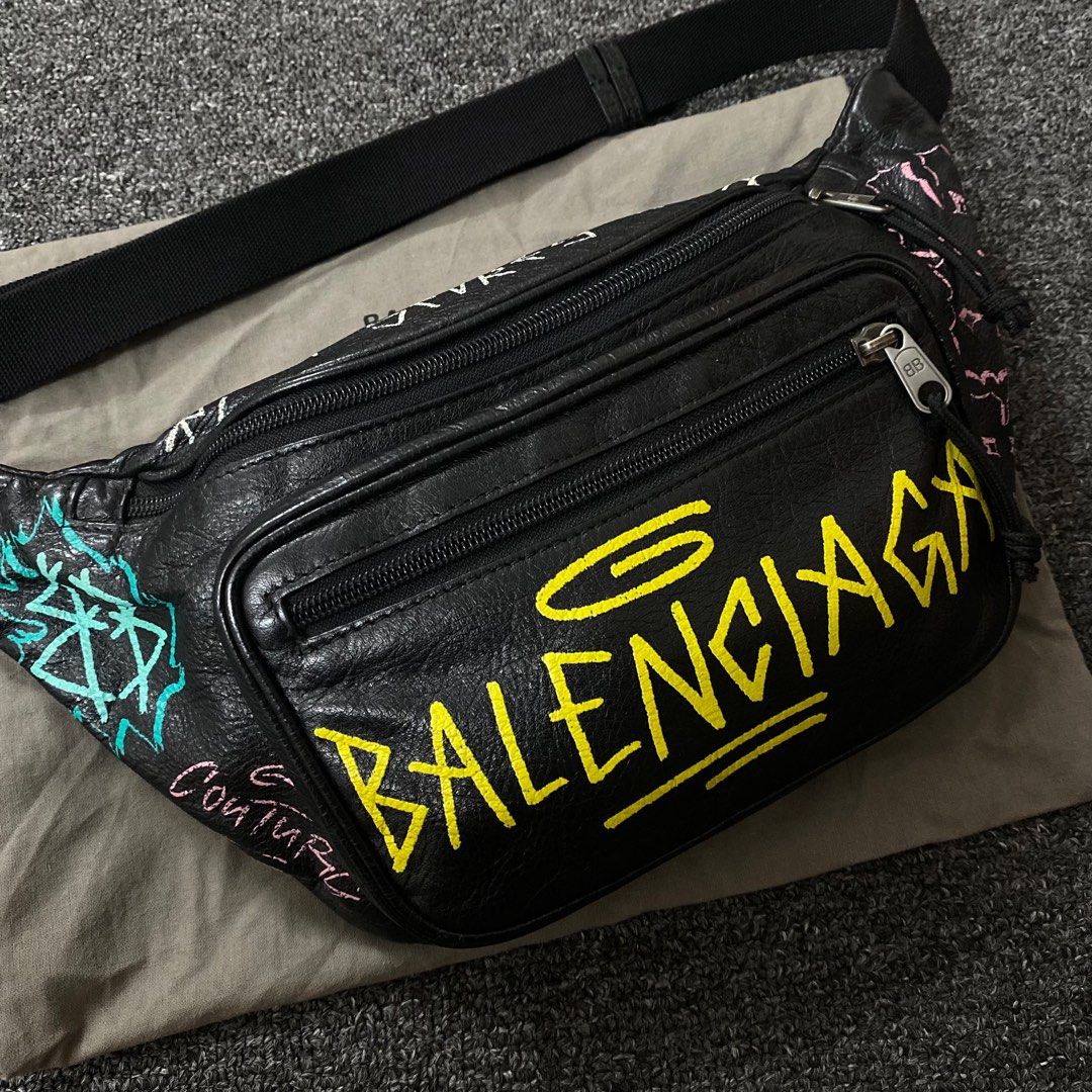 Balenciaga Graffiti Waist Bag, Luxury, Bags & Wallets on Carousell