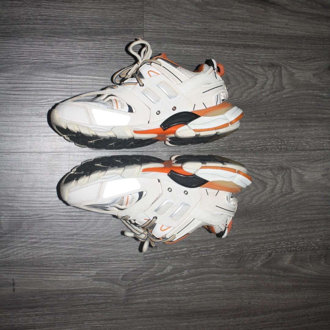 White and orange balenciaga track new arrivals