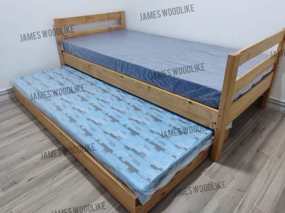 BED WITH PULL OUT BED (Category: Bed Frames & Mattresses) located in General Trias. Submitted by jameswoodlike (Listing ID 1253907294, Image 2). Description: "The distance between your dreams and reality is action" ✨ Got a dream bed? Or A bedroom goals that you're picturing out on your mind? ;) THIS IS THE TIME TO GO AND GET IT! Message us! Let's talk about it :) Worth it ang budol with James WoodLike! ✅ Maniwala ka Sez!!! Thanks for trusting Jam