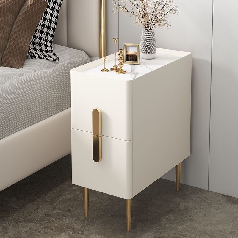 Bedside Table 6mm sintered stone TOP Drawer with slide rails Solid wood ...