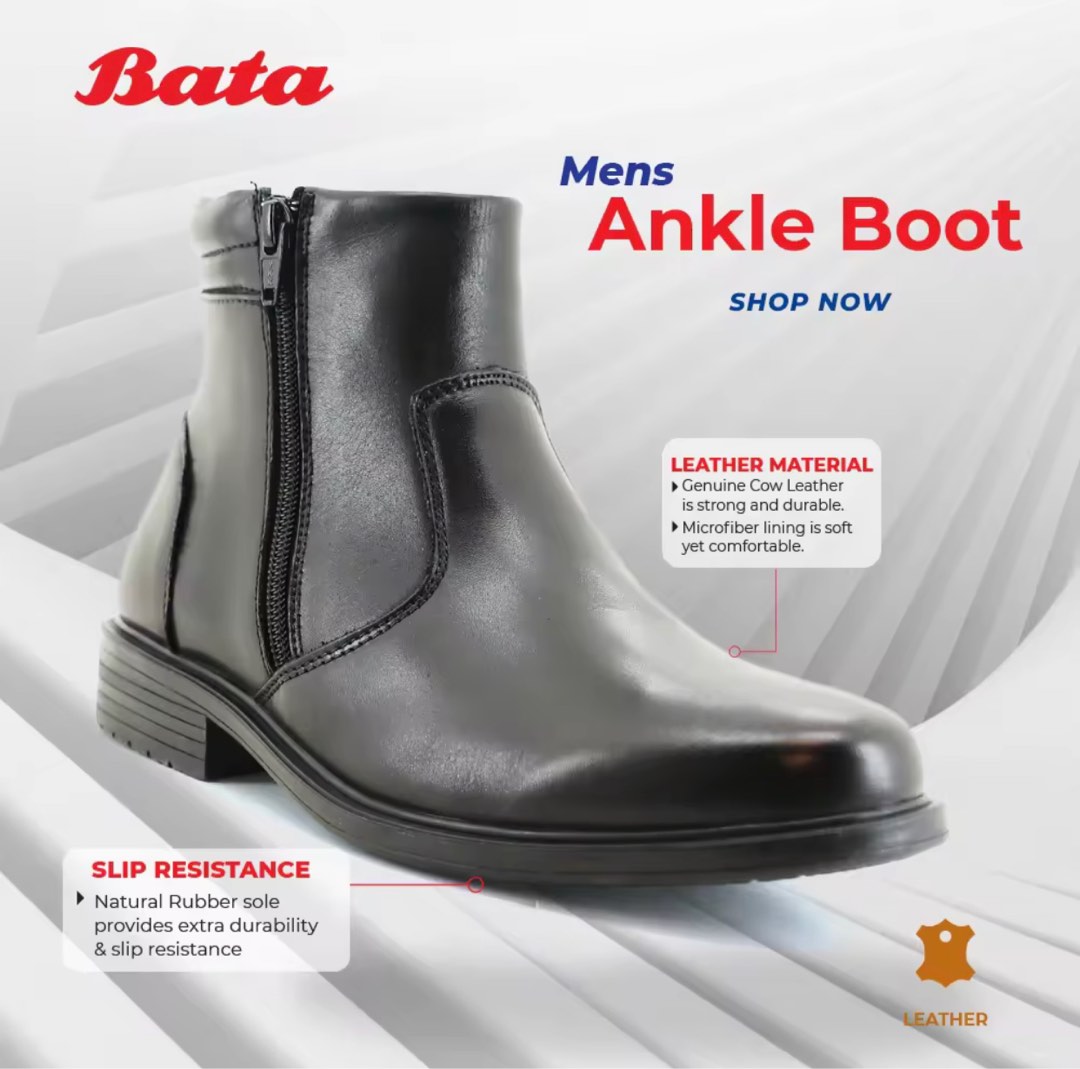 Black Men Genuine Leather Ankle Boots Men s Fashion Footwear