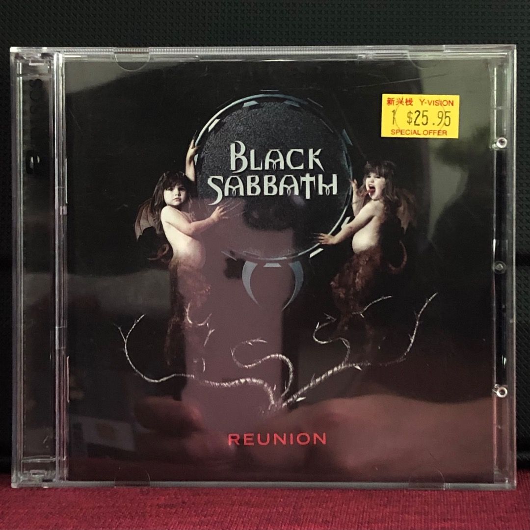 BLACK SABBATH (2 CDs) - Reunion (RARE) (Category: CDs & DVDs) located in San Pedro. Submitted by pcps192589586 (Listing ID 1253913000, Image 1). Description: Double CD Bought in Singapore Performance by original/classic line-up of Black Sabbath (Ozzy Osbourne, Tony Iommi, Geezer Butler and Bill Ward). Collector's item.