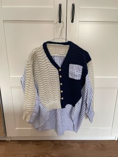 Blue & White Stripe Top/Cardigan