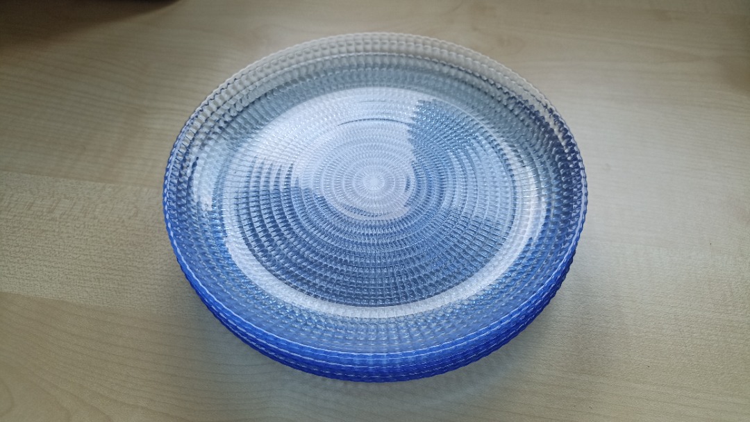 Blue glass plates, Furniture & Home Living, Kitchenware & Tableware