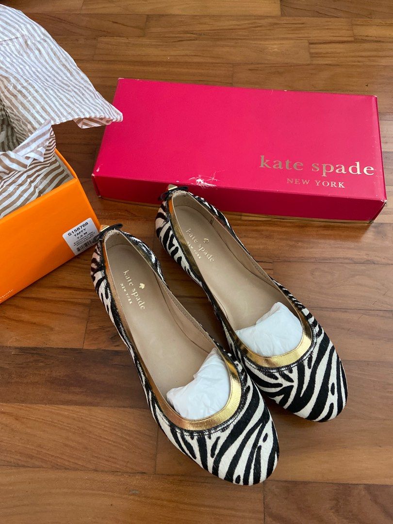 BNIP Kate Spade Zebra Calf Hair Flats Women s Fashion Footwear