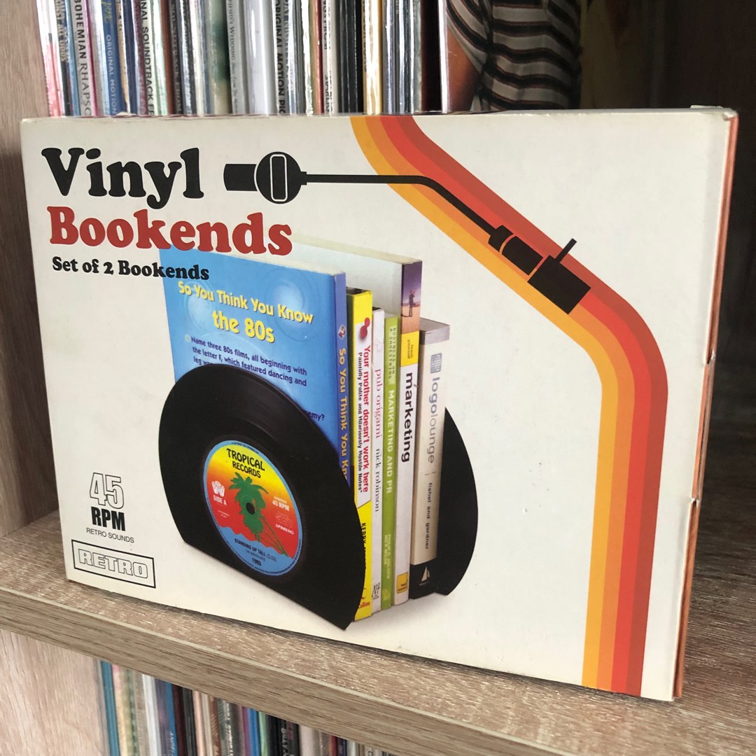 Bookholders/Bookends (45RPM Vinyl Record Design), Hobbies & Toys, Music