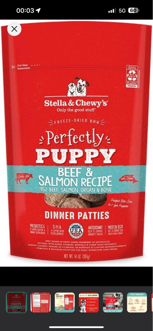 BRAND NEW Stella Chewy s Beef Salmon Freeze dried Raw Dinner