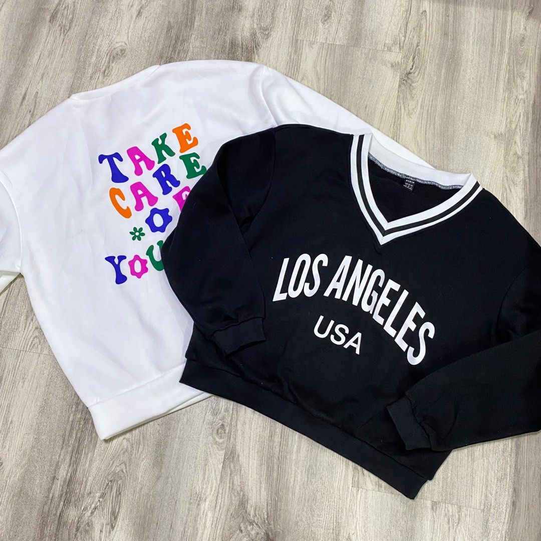 BUNDLE | Shein Pullover (M&L) (Category: Longsleeves) located in Antipolo. Submitted by acecapsuleph (Listing ID 1254047448, Image 3). Description: ▫️As an impulsive buyer. Binili ko lang tas di ko ginamit :))) ▫️Orig Price: 250 each (500 for both). 200 na lang for both kaya kunin niyo naaaa ▫️with Shein Ziplock .