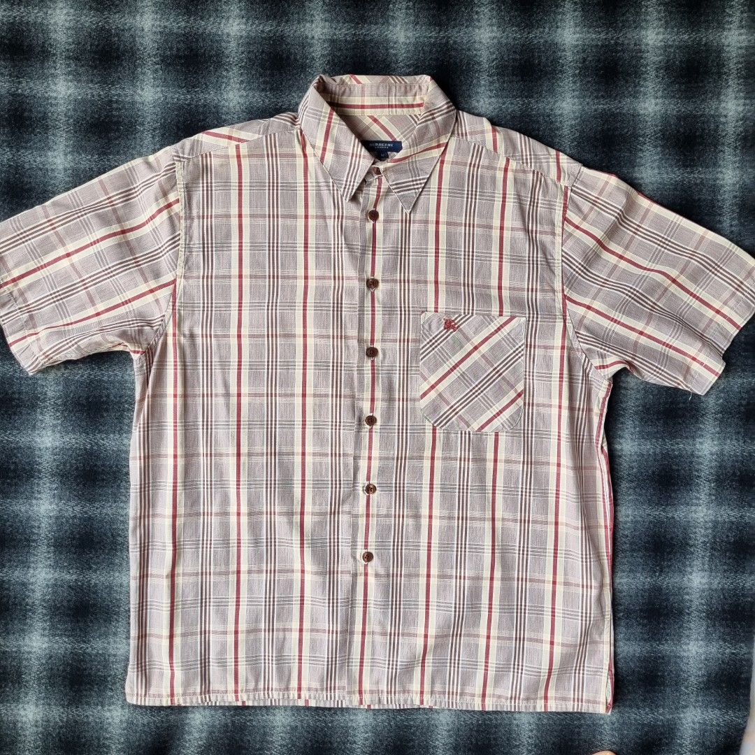 Burberry London men casual short sleeve shirt Clearance kemeja jualan diskaun