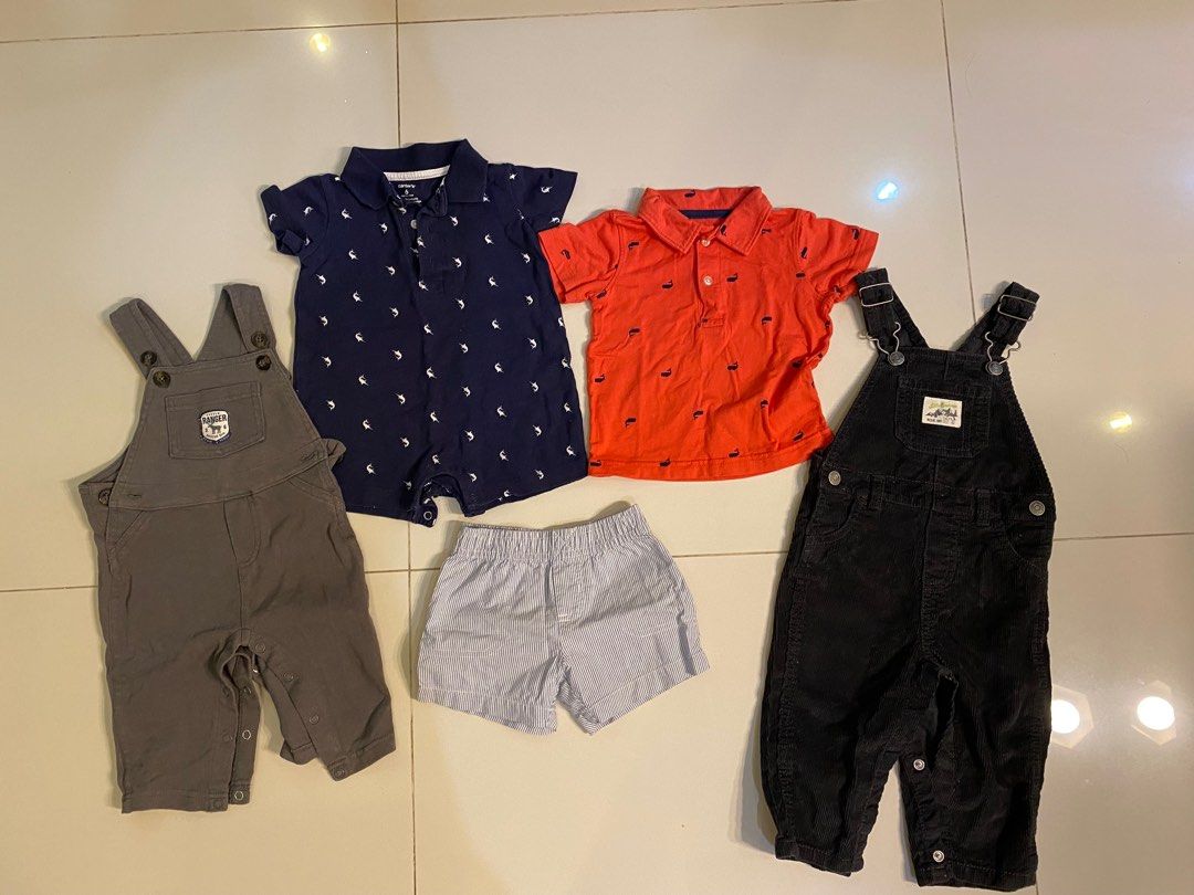 Carters boys clothes jumper romper t shirt overalls tee branded
