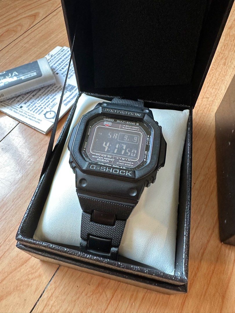 Casio G-Shock GWM5610-1 (Category: Men's Watches) located in Quezon City. Submitted by alvinpatrick (Listing ID 1254016040, Image 3). Description: Discontinued - currently going for over $300 in the US Excellent condition. Hardly used. Clean with minimal signs of wear. Complete with outer box, premium inner box, papers, and complete bracelet links. Basic Specs: Composite Band (Metal/Resin) bracelet - not the usual rubber and costs around Php5k if