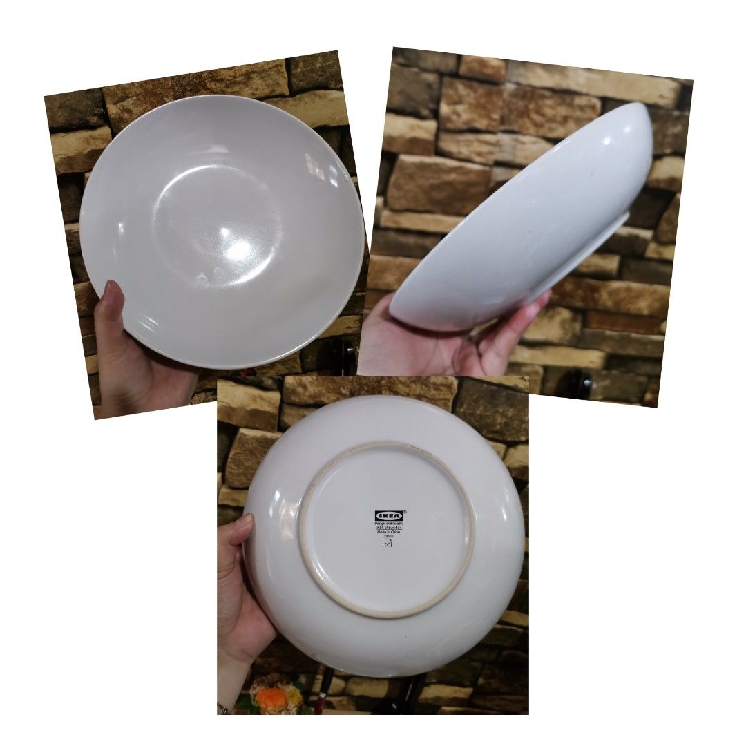 Ceramic Deep Plates set (2pcs) (Category: Dinnerware & Cutlery) located in Taguig. Submitted by lae.onlineshop (Listing ID 1253986381, Image 2). Description: Deep Plates set (Ceramic) Set of 2 Color: white Dimension: 24cm x 4cm Yung isa po dyan ikea Good as new ‼️1 DAY RESERVATION ONLY‼️ This item is from Japan Surplus so please limit your expectations. WHAT YOU SEE IS WHAT YOU GET. MOP: Gcash/Unionbank only MOD: REGULAR JNT/Shopee checkout/Lalam