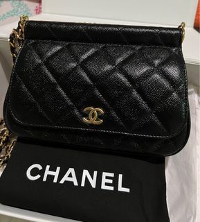 Chanel PST Caviar Taupe Silver Hardware, Luxury, Bags & Wallets on Carousell