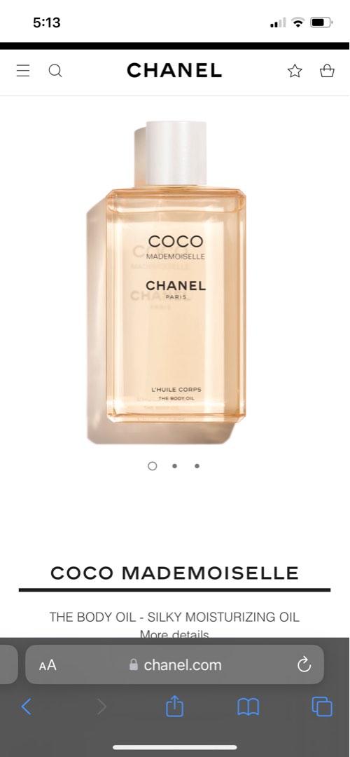 Authentic Chanel Coco Mademoiselle The Body Oil - Silky