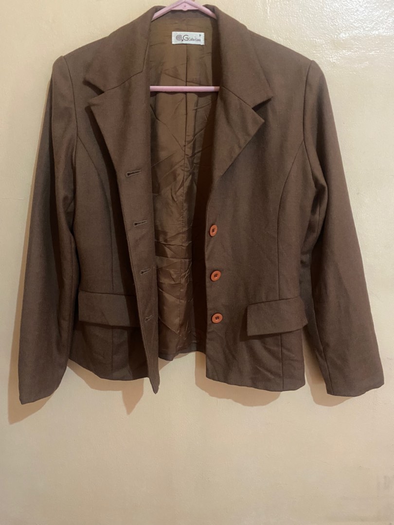 Chocolate Brown Blazer, Women's Fashion, Coats, Jackets and Outerwear on Carousell