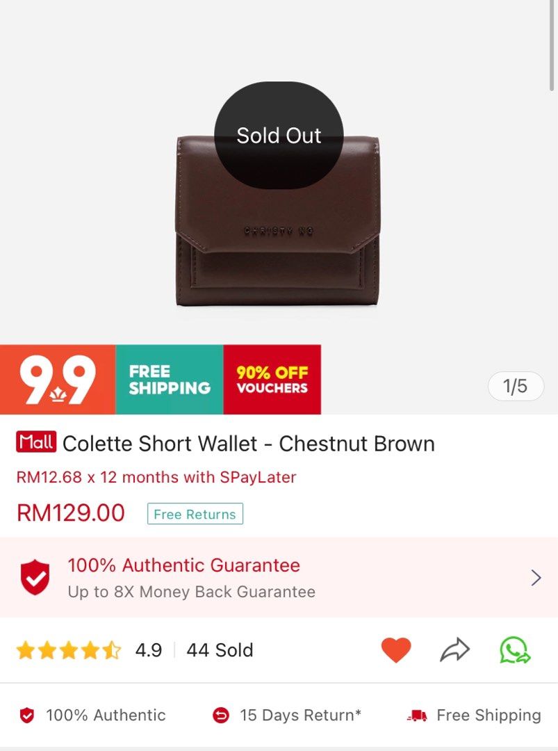 Colette wallet price outlet