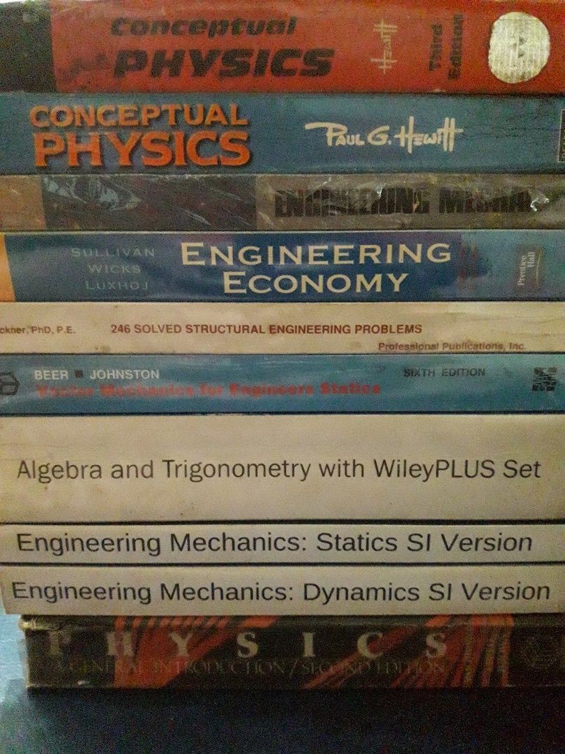 Civil engineering books (Category: Textbooks) located in Makati City. Submitted by jaaabaloyan (Listing ID 1248560578, Image 1). Description: Civil engineering textbooks.