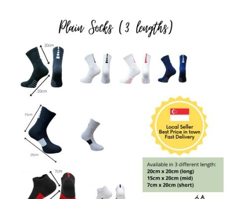Classic Crew Sports Socks SG SELLER FREE SHIPPING MAIL OUT 1