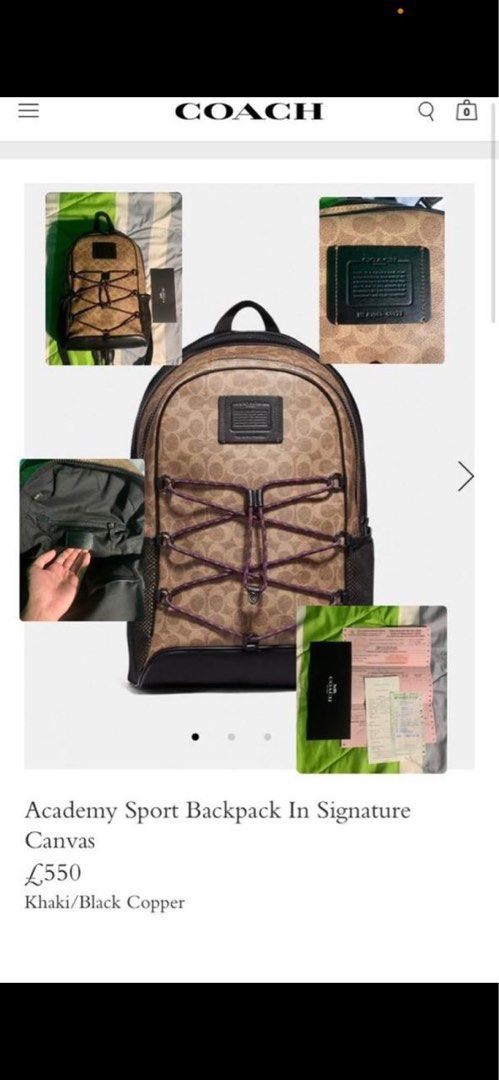 Coach academy backpack outlet in signature canvas