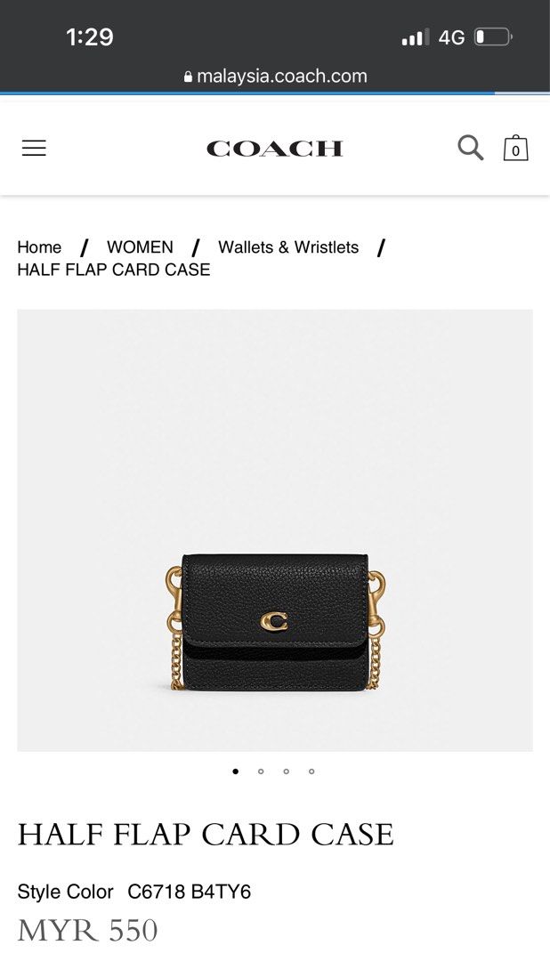 Coach Half Flap Card Case, Women's Fashion, Bags & Wallets, Wallets