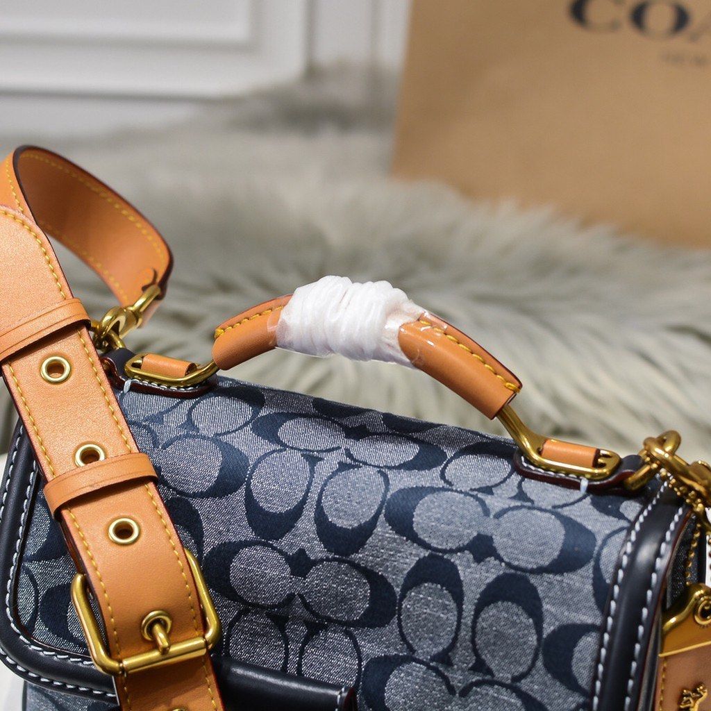 Coach Riley Top Handle 22 Bag in Signature Chambray (3630), Women's